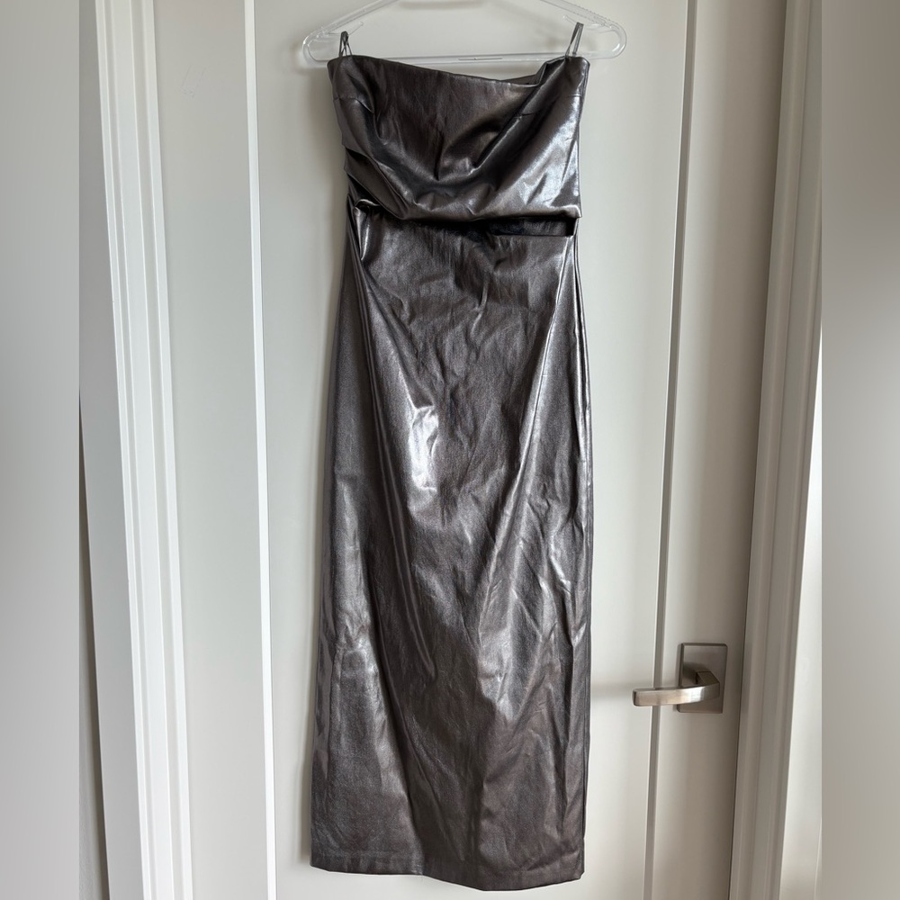 Zara Strapless Metallic Dress